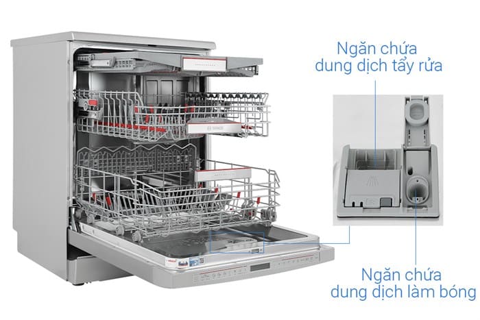 Máy rửa bát độc lập Bosch Serie 8 Sấy Zeolith SMS8YCI01E